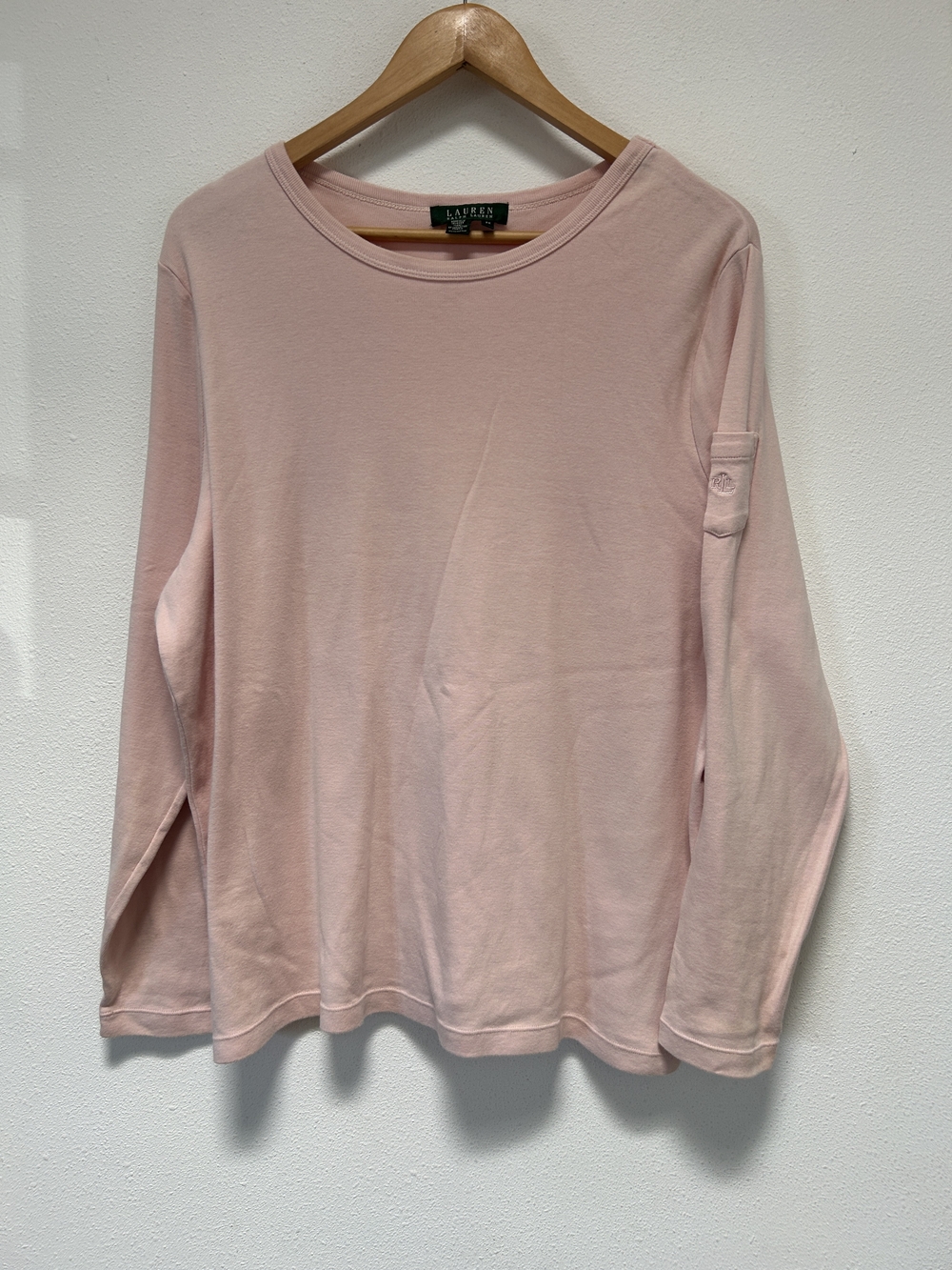 Lauren Ralph Lauren Pale Pink Long Sleeve Crewneck Top